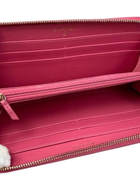 Chanel Long Wallet Zip Round Ap1590 Quilted Lambskin Coco Mark - Picture 9 of 15